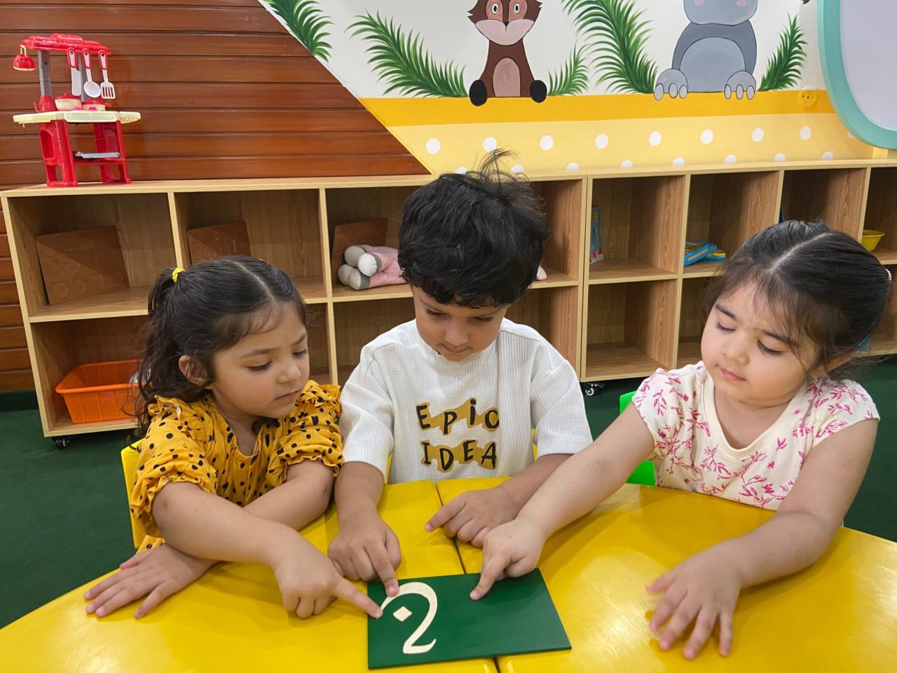 Children enjoying creative art activities in Preschool