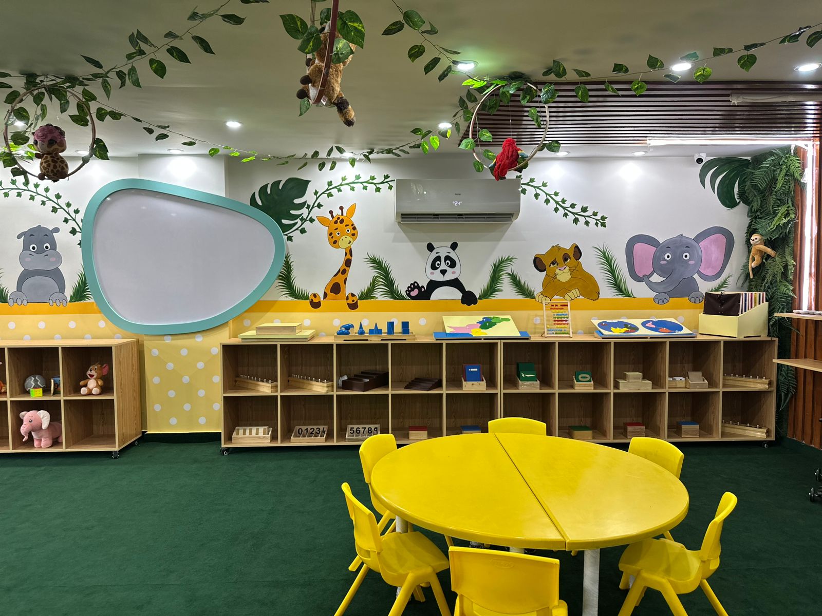 Montessori preschool classroom with structured learning materials at Global Kids Campus Lahore